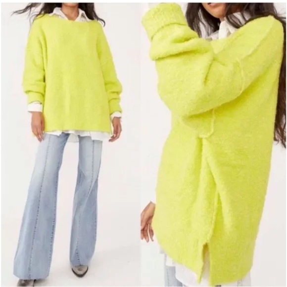 Free People Moira Sloucy Oversized Tunic in Citron Sun Size L - Picture 11 of 11